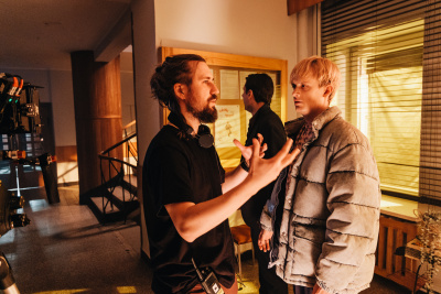 Zdjęcie z planu filmowego; fot. Sławomir Podwojski/UG