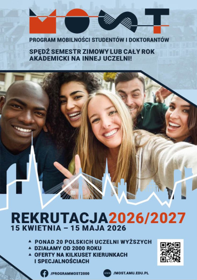 Plakat promocyjny programu MOST na rok 2026/2027