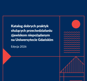 Fragment okładki Katalogu dobrych praktyk służących przeciwdziałaniu zjawiskom niepożądanym na Uniwersytecie Gdańskim
