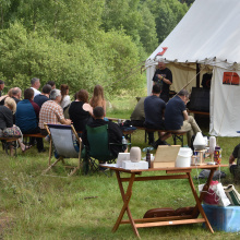 Fot. 26 - Festiwal Wykopaliska w Rekowie 2025, prelekcja Macieja Marczewskiego z Firmy Archeologicznej GLESUM, 2025 rok