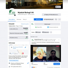 1. Panie Prodziekan Wydziału Biologii: dr hab. Joanna N. Izdebska, prof. UG oraz dr Dorota Myślińska przywitały uczestników i organizatorów na Facebooku Wydziału Biologii, na którym dostępna była transmisja online, instruująca jak dołączyć do zajęć i prezentująca fragmenty wydarzeń.
