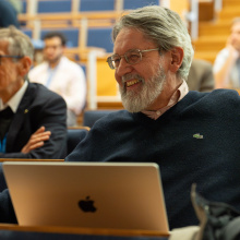 Prof. Philippe Grangier i prof. Marek Żukowski na widowni