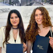 First prize winners Patrycja Stawska and Malgorzata Maina.