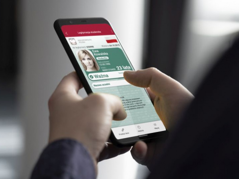 Ekran smartfona pokazujący obsługę mLegitymacji