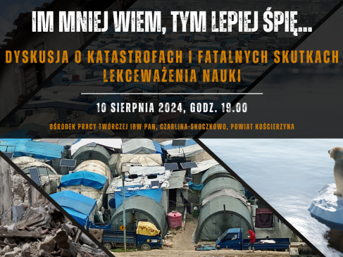 Im mniej wiem, tym lepiej śpię - dyskusja o fatalnych skutkach lekceważenia nauki - grafika ze zdjęciami katastrof