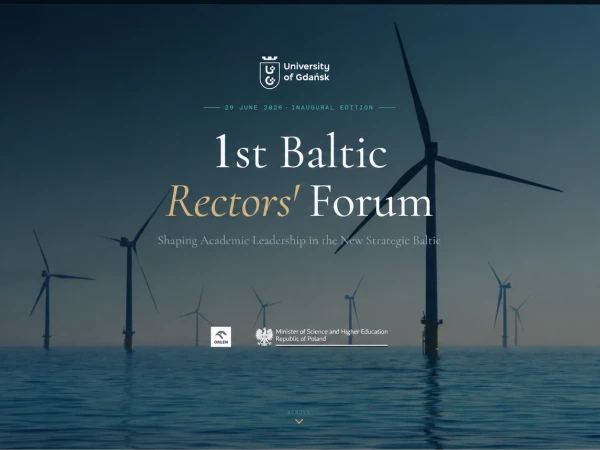 napis 1st Baltic Rectors' Forum, w tle morska elektrownia wiatrowa
