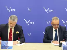 dr Filip Czernicki, prezes CPK i prof. dr hab. Piotr Stepnowski, rektor UG