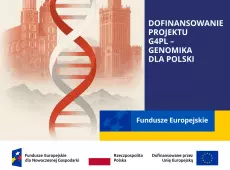 Grafika Dofinansowanie projektu G4PL - genomika dla Polski