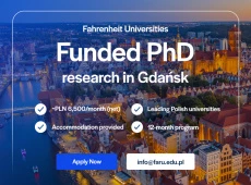 Illustration with the view on Gdańsk: Fahrenheit Universities Funded PhD research in Gdańsk