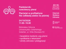 Grafika z różowym tłem i informacja o wydarzeniu